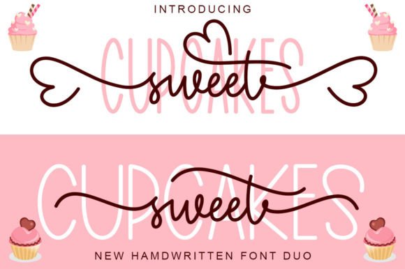 Cupcakes Sweet Duo: A Typeface for Romantic Designs